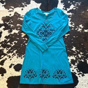 Roper Teal Grommet Detail Top